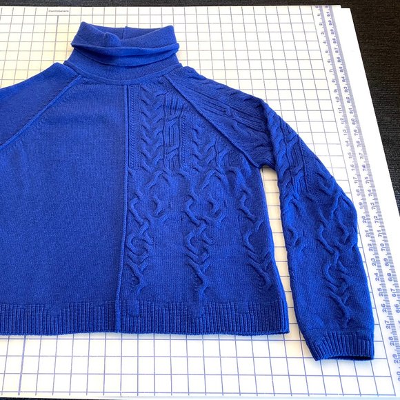 HIGH Knitted Wool Turtleneck in Bright Blue - Pretty Royal Blue Wool Sweater - Picture 1 of 10